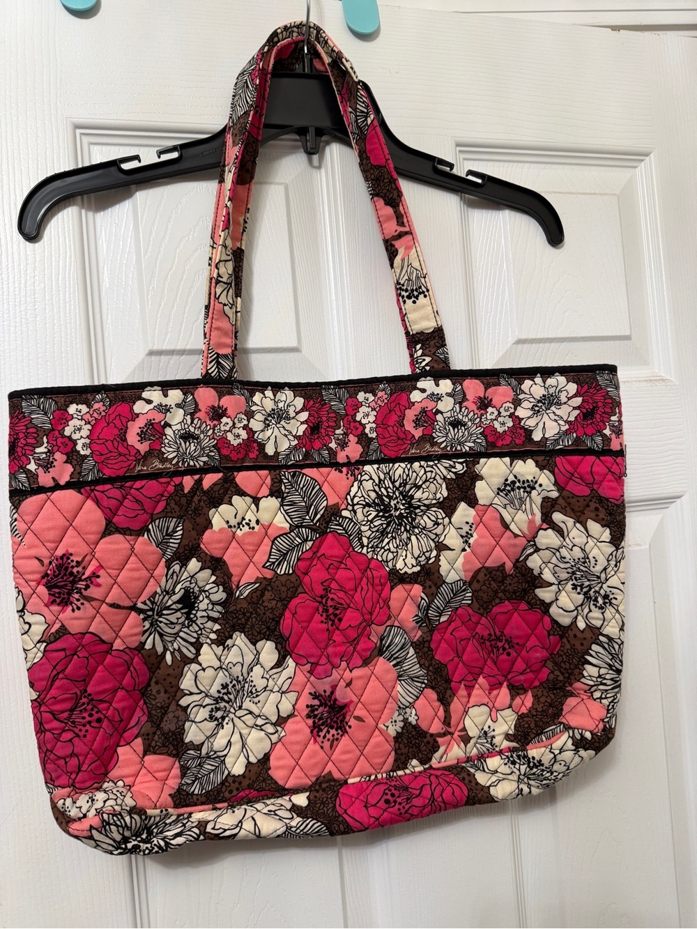 Vera Bradley Hot Pink and Coral Floral Quilted Tote